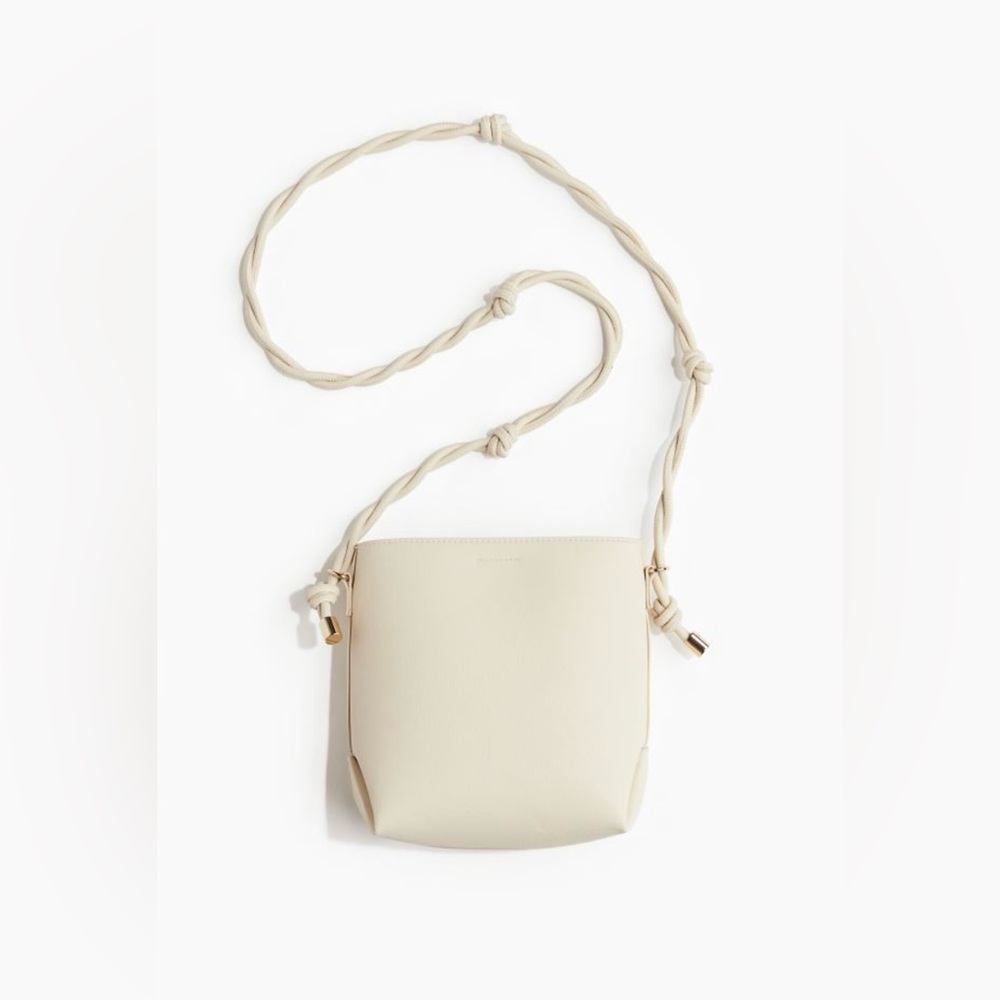 NWOT H&M Light Cream Crossbody Bag with Gold Accents